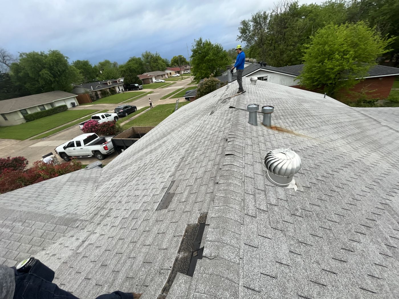 Roof replacement in Dallas: before