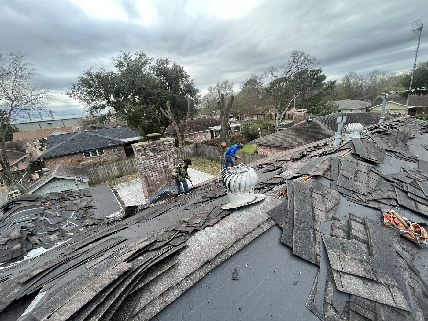 Roof replacement in Houston: before
