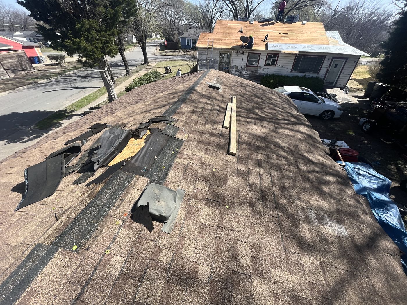 Roof replacement in Dallas: before