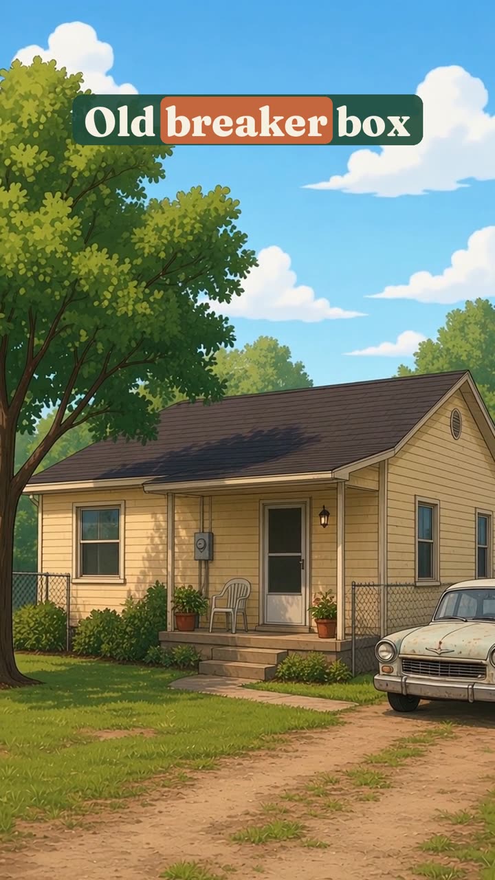 A modest home with an old breaker box